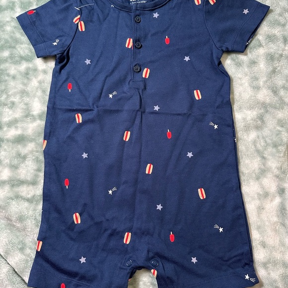 Carter's Navy Blue Bodysuit with Red and White Patterns - Picture 1 of 3